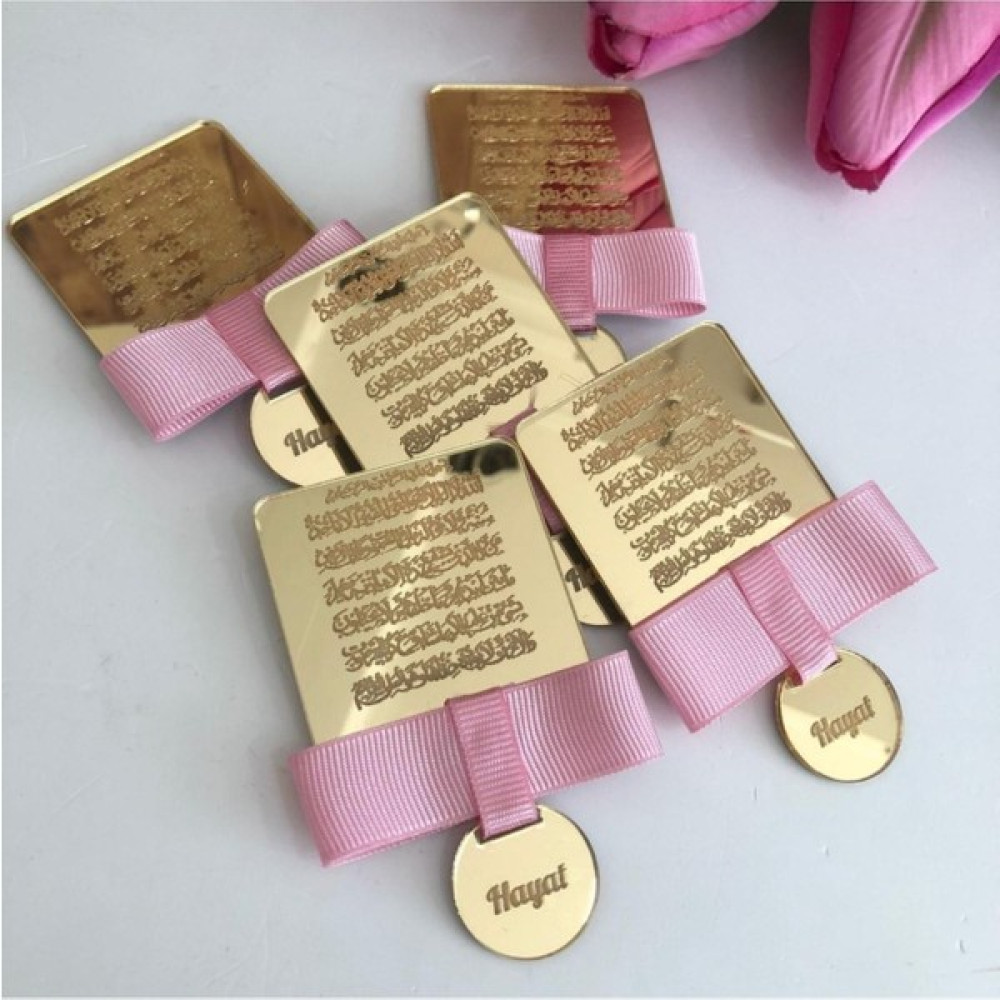 Bebek Çikolatası 10 Adet Aynalı Ayetel Kursi Magnet, Pleksi Gold Model Süslü Magnet, Mıknatıslı Magnet Pembe - Standart - Yenidoğan Oto Boyaları Fiyatı