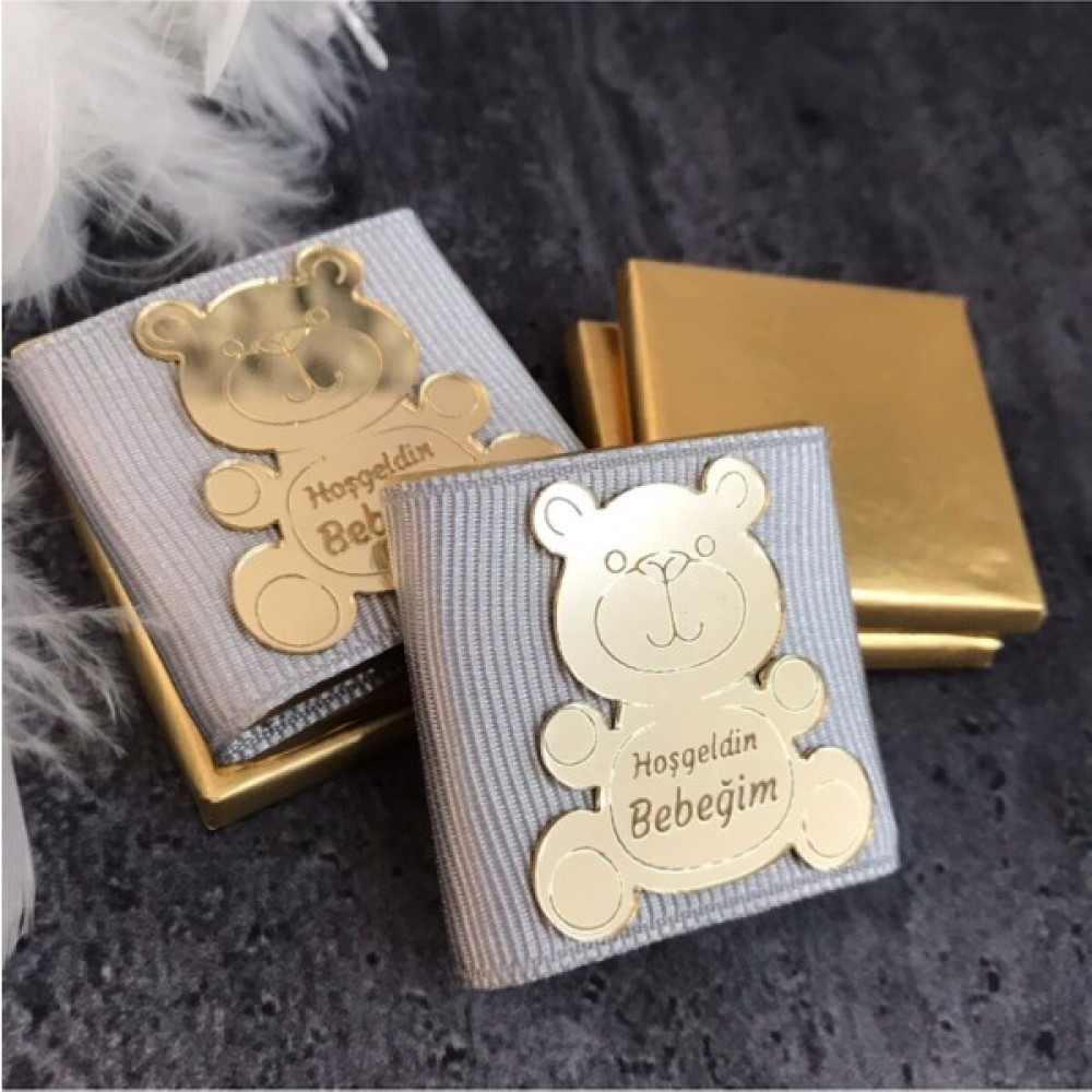 Bebek Çikolatası Aynalı Madlen - 30 Adet Hediyelik Çikolata Hoşgeldin Bebeğim - Ayıcık Gold - Standart - Yenidoğan Oto Boyaları Fiyatı