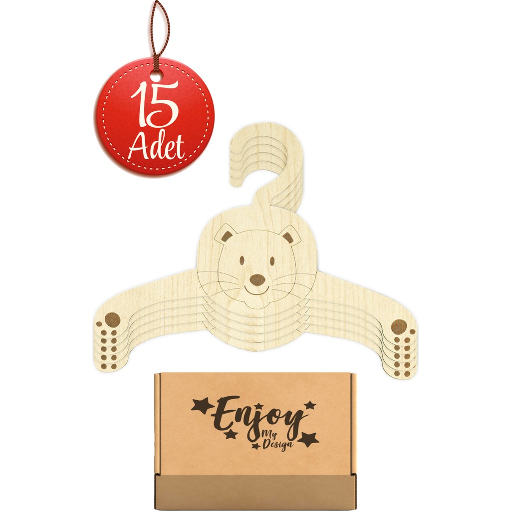 Bebek Elbise Askısı 15 Adet Ahşap Giysi Askısı - Aslan Giyim & İç Giyim Fiyatı