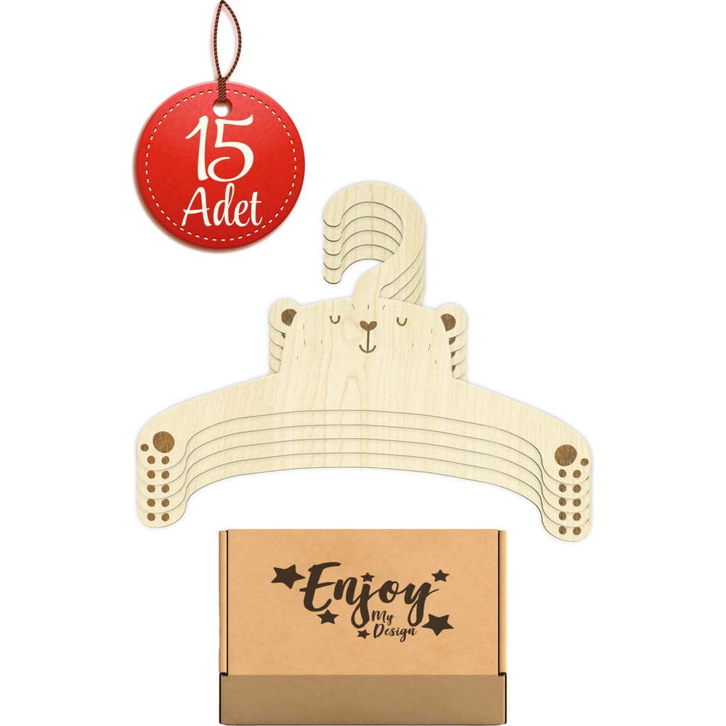 Bebek Elbise Askısı 15 Adet Ahşap Giysi Askısı - Ayıcık Giyim & İç Giyim Fiyatı