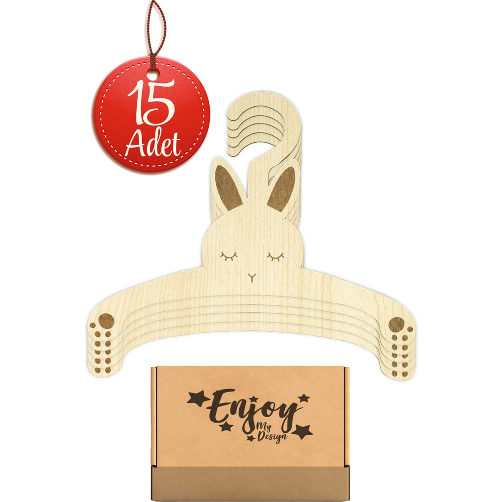 Bebek Elbise Askısı 15 Adet Ahşap Giysi Askısı - Tavşan Giyim & İç Giyim Fiyatı