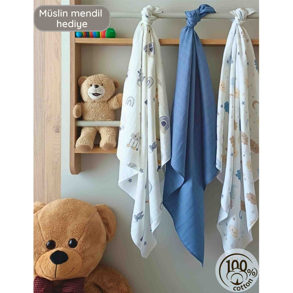 Bebek Müslin Örtü&battaniye 3 Adet %100 Pamuklu Çok Amaçlı Örtü 80X75CM-OEKO Tex Sertifikalı - Denim Mavi - 80 x 75 cm SSD / Solid State Drive Fiyatı