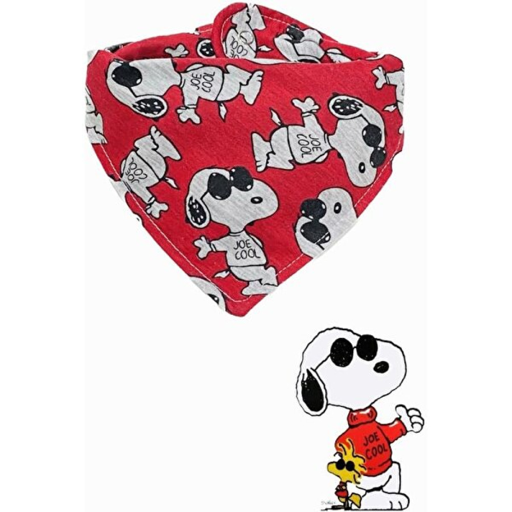 Bebek Organik Kumaş Çift Katlı Joe Cool Snoopy Karakterli Fular Mama Önlüğü - Salya Önlüğü - Renkli - Standart Mama Önlüğü Fiyatı