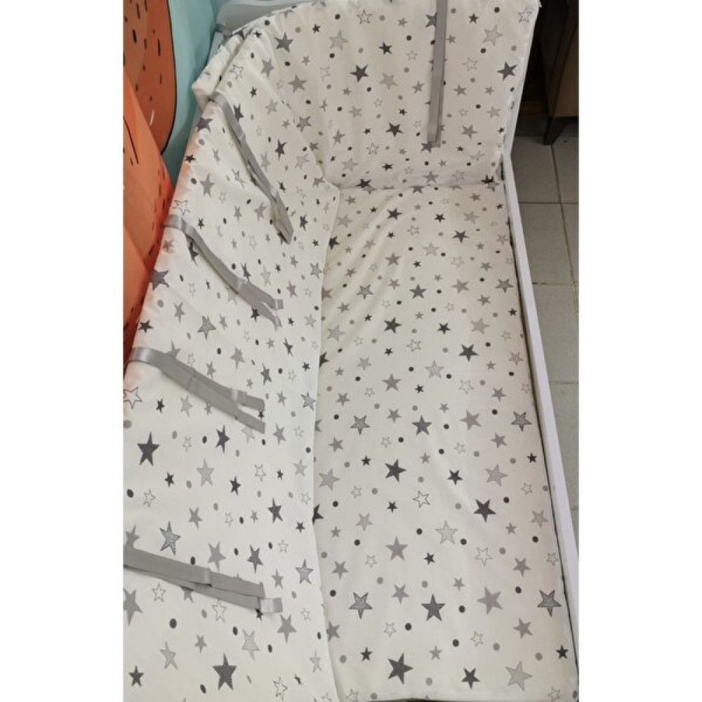 Bebek Özel Bebek/çocuk Beşik Kenar Koruma 80X180 Beşik Için (4 Parça) Büyük Gri Yıldızlı Bebek Uyku Seti Fiyatı