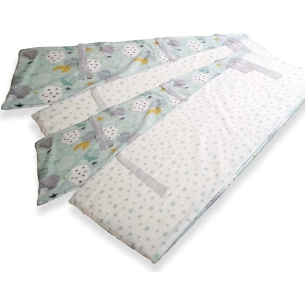 Bebek Özel Bebek/çocuk Beşik Kenar Koruma 80X180 Beşik Için (4 Parça) Yeşil Bulutlu/yıldızlı Bebek Uyku Seti Fiyatı