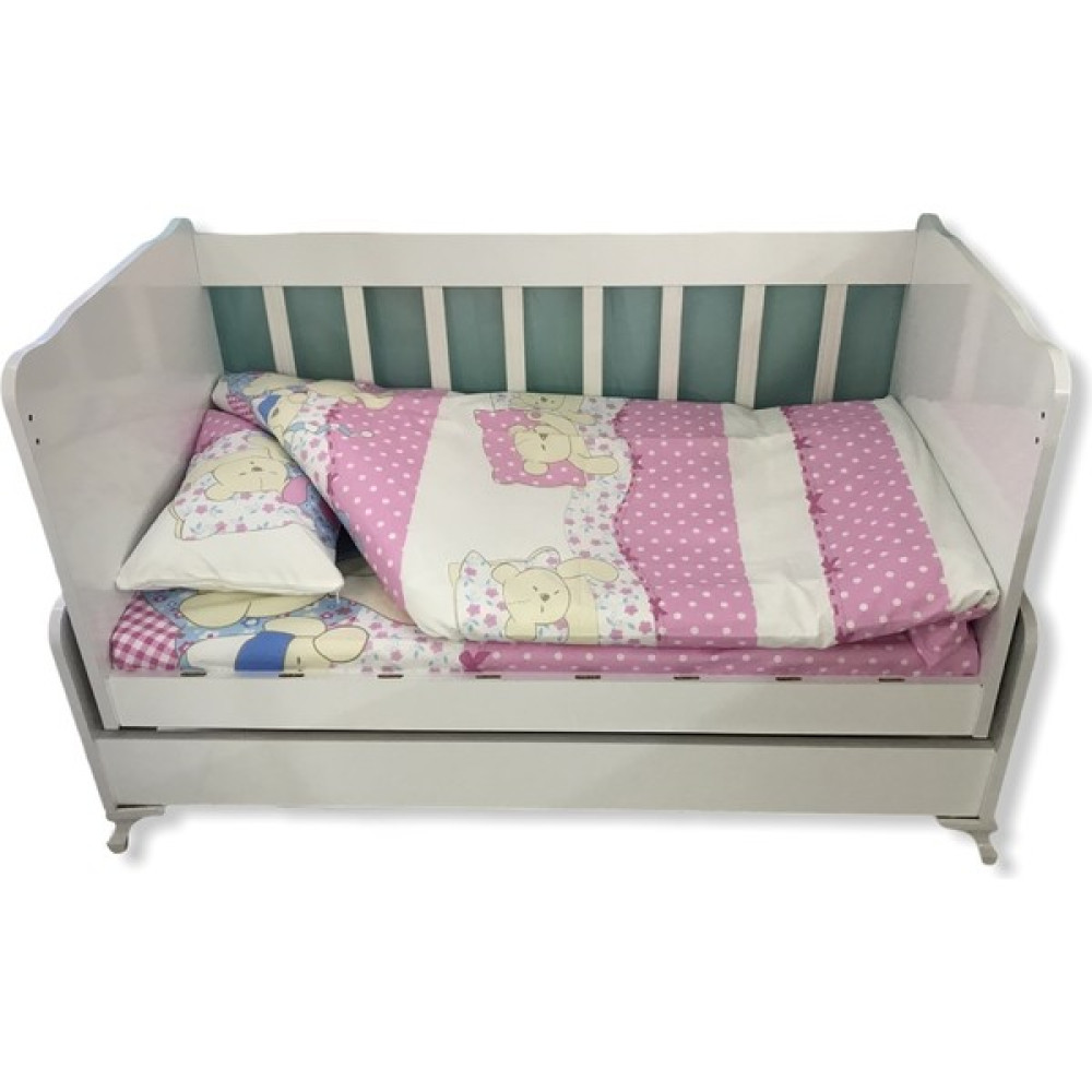Bebek Özel Bebek/çocuk Nevresim Takımı 100X150 Uyuyan Ayıcıklı - 100 x 150 cm - Pembe Bebek Nevresim Takımı Fiyatı