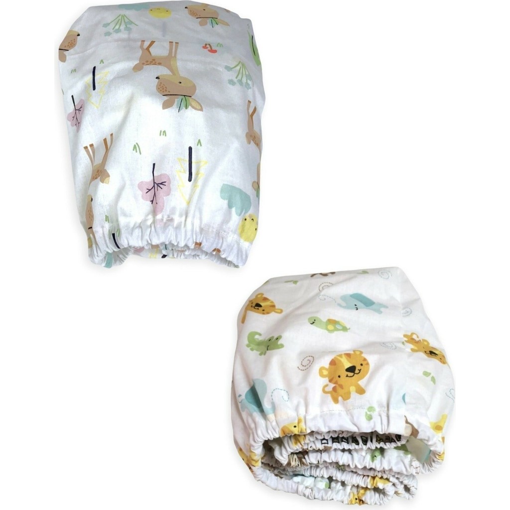 Bebek Özel Pamuklu Bebek ve Çocuk Lastikli Çarşaf Sevimli Hayvanlar ve Karaca 70X130 (2 Adet) - Renkli - 70 x 130 cm Bebek Yatak Çarşafı Fiyatı