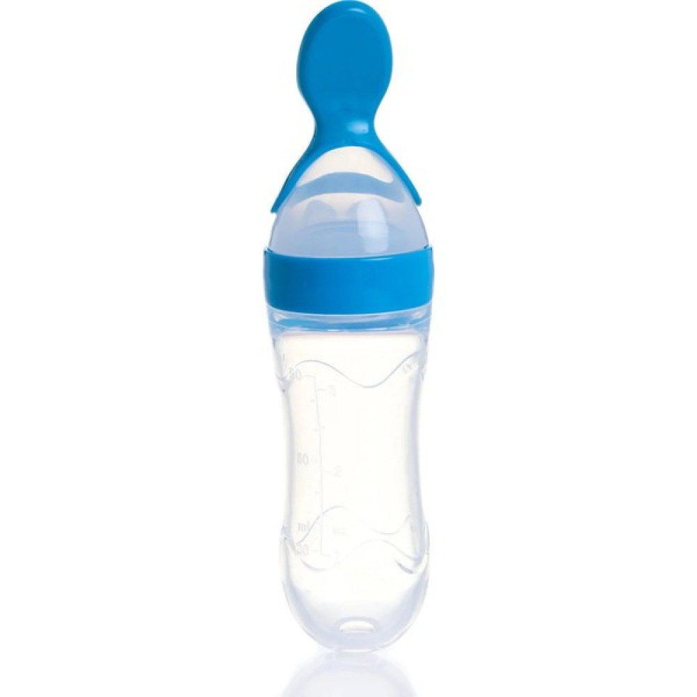 Bebek Silikon Sıkma Kaşık 90 ml - Mavi - Açık Mavi Biberon Fiyatı