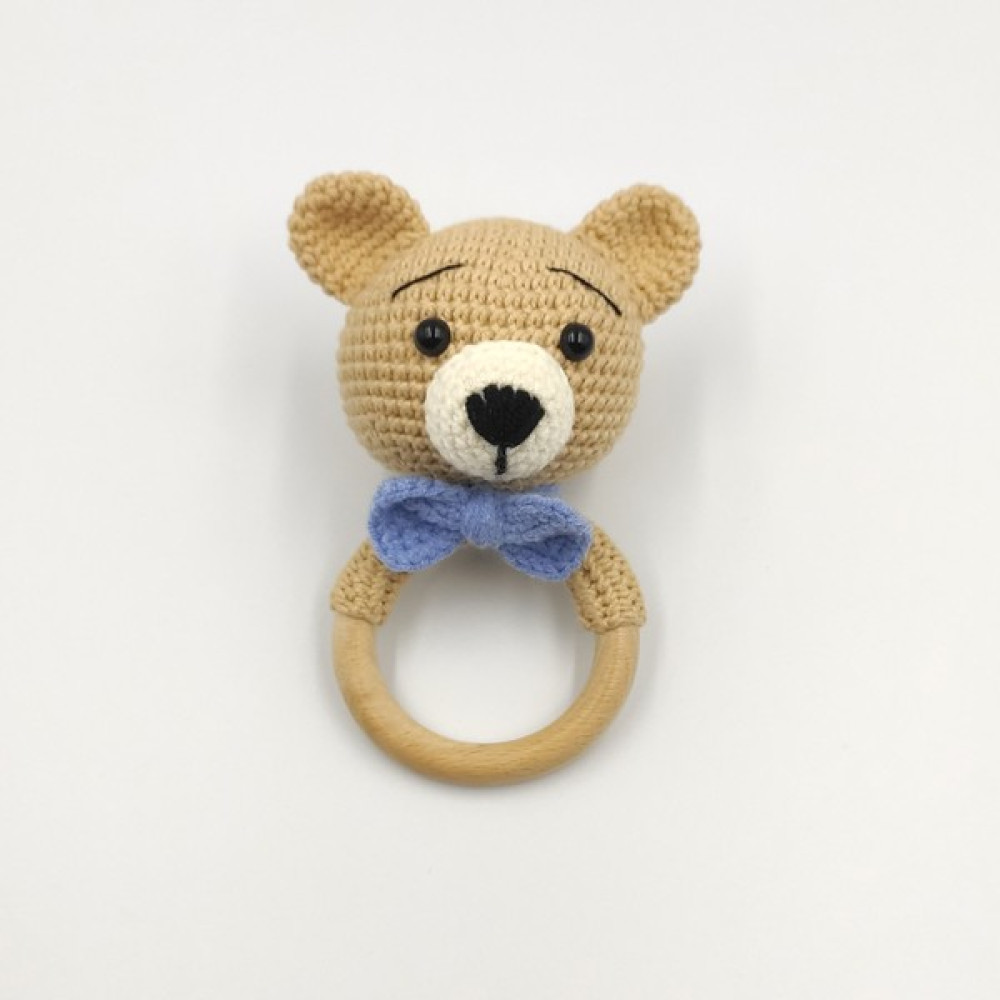 Bebek Star Amigurumi Ayıcık Çıngırak - Açık Kahverengi Bebek Oyuncakları Fiyatı