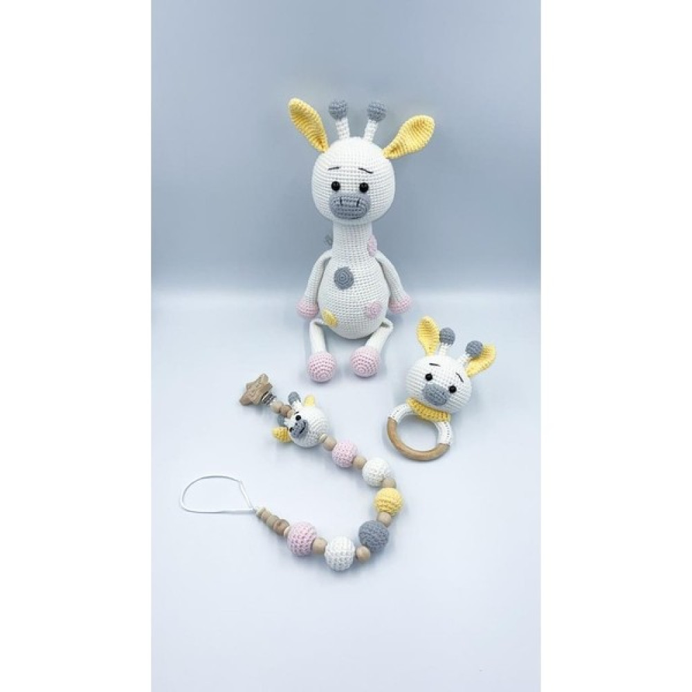 Bebek Star Amigurumi Beyaz Zürafa 3'lü Set Bebek Oyuncakları Fiyatı