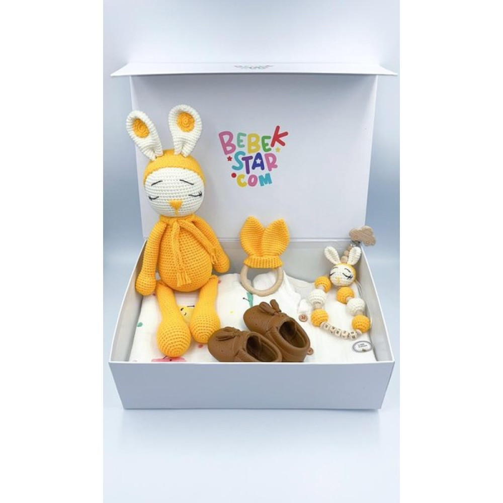 Bebek Star Bebek Hediye Kutusu Müslin Örtü, Amigurumi, Makosen Ayakkabı, Müslin Tulum - 3 - 6 Ay Bebek Beslenme Gereçleri Fiyatı