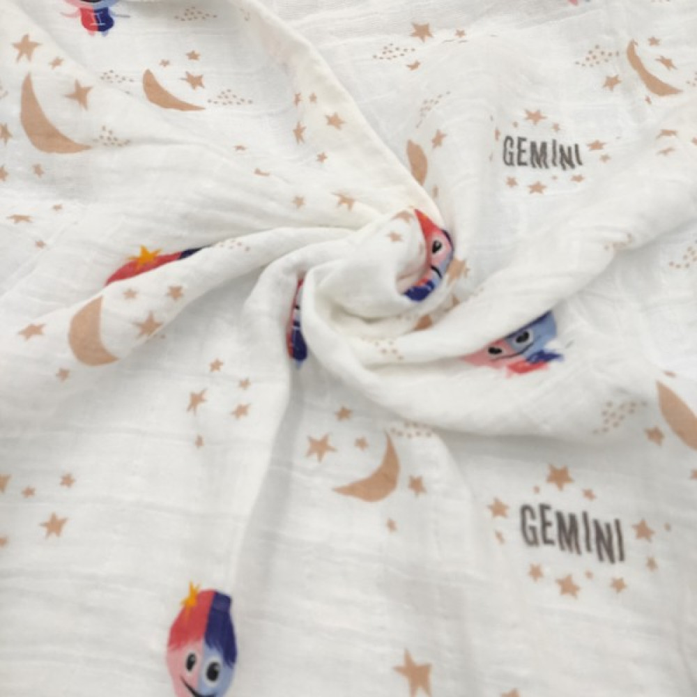 Bebek Star Müslin Örtü Ikizler Burç Desenli 100x120 cm - 120 x 120 cm Hamilelik ve Emzirme Fiyatı