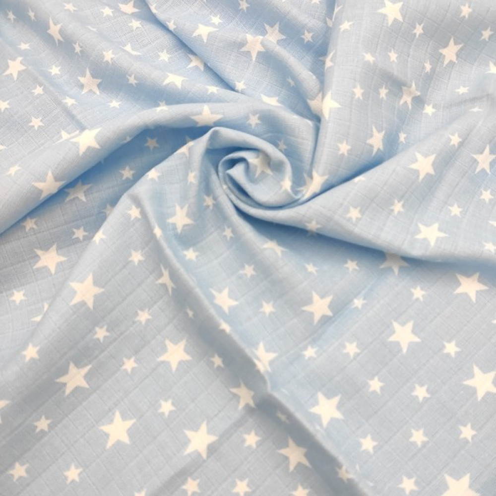Bebek Star Müslin Örtü Mavi Yıldız Desenli 80x100 cm - 80 x 100 cm Hamilelik ve Emzirme Fiyatı