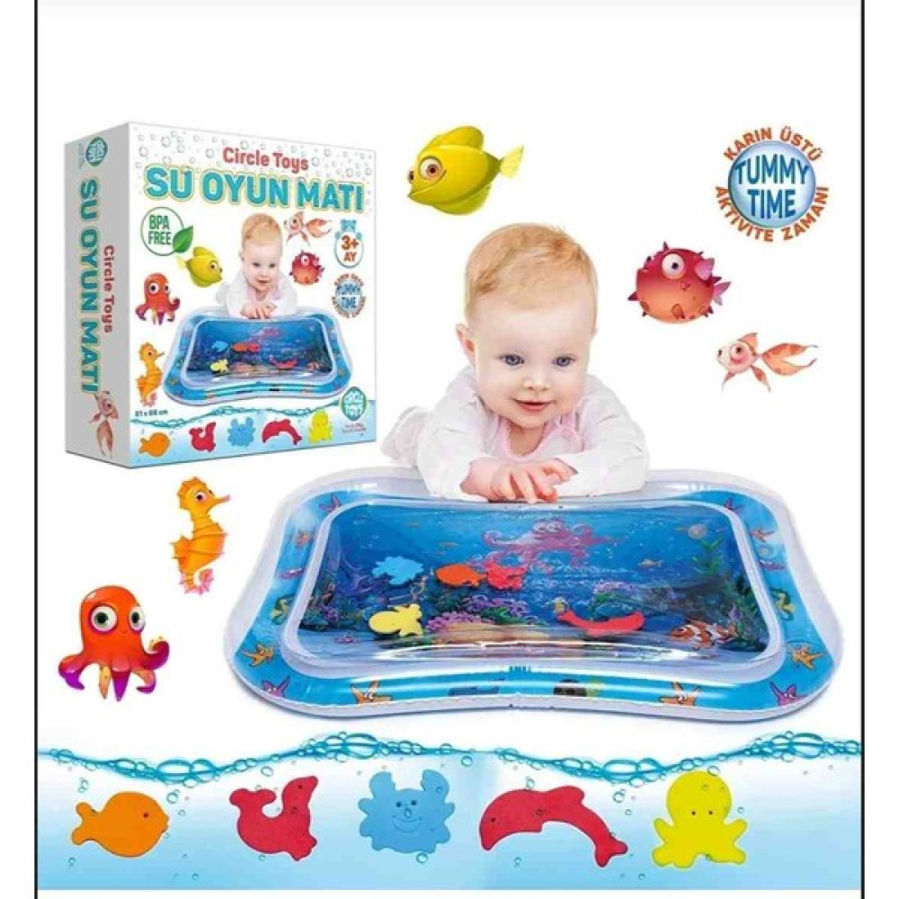 Bebek Su Oyun Matı Tummy Time Karın Üstü Aktivite Zamanı - Ahtapot Ahtapotlu - 100 x 100 cm - Bebek Mavisi Oyuncak Fiyatı