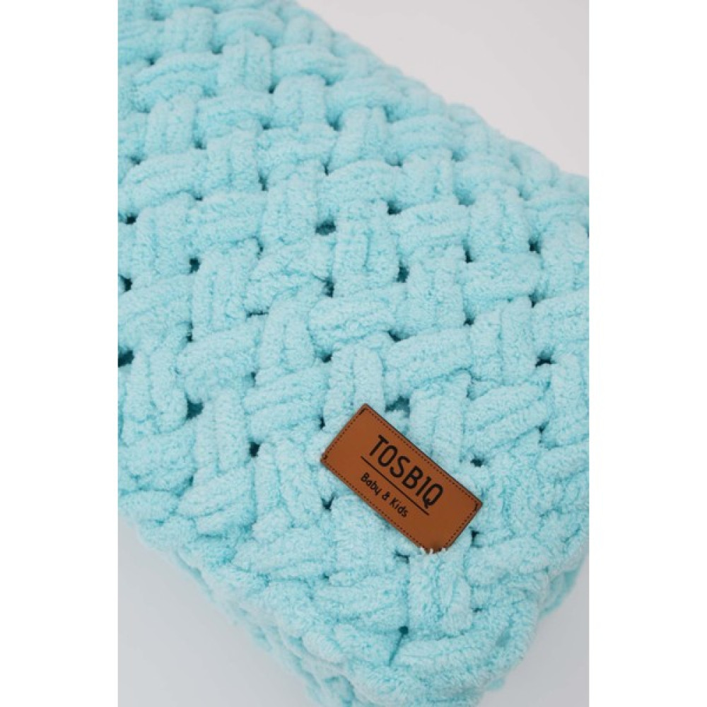 Bebek Uyku Battaniyesi Erkek Mavi Mint 100x100cm Yeni Ev Hediyesi Alize Puffy Battaniye Örgü El Yapımı Organik Sertifika by Tosbiq Baby Made in Turkey Bebek Battaniyesi Fiyatı