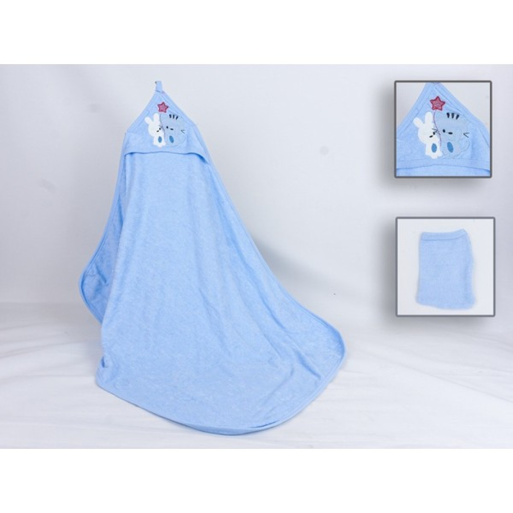Bebek Yumuşak Havlu ve Kese Seti - Mavi - 0 - 24 Ay Bebek Banyo-Tuvalet Fiyatı
