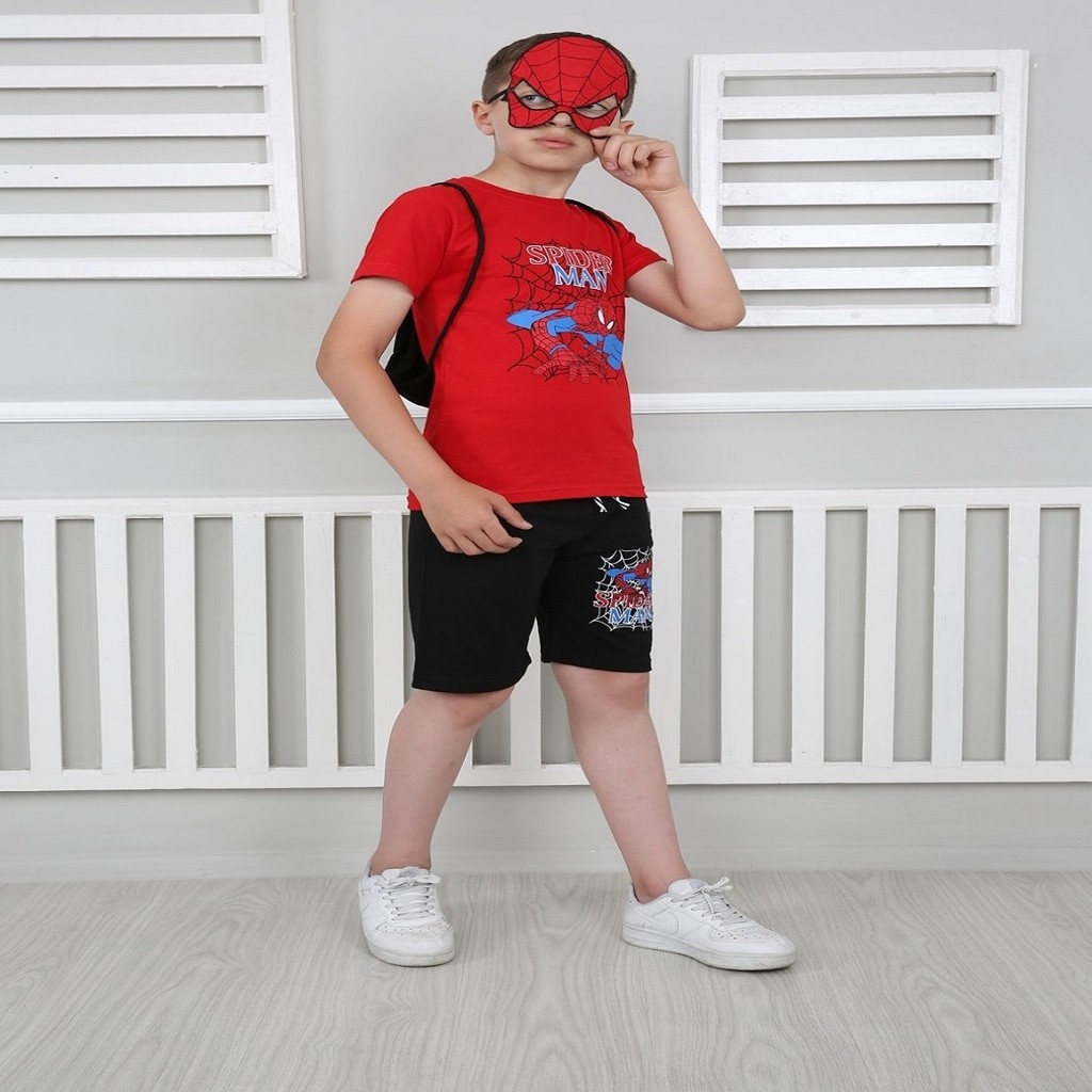 Bebekcee Erkek Çocuk Kırmızı Spiderman Çantalı Maskeli Dörtlü Takım SSD / Solid State Drive Fiyatı