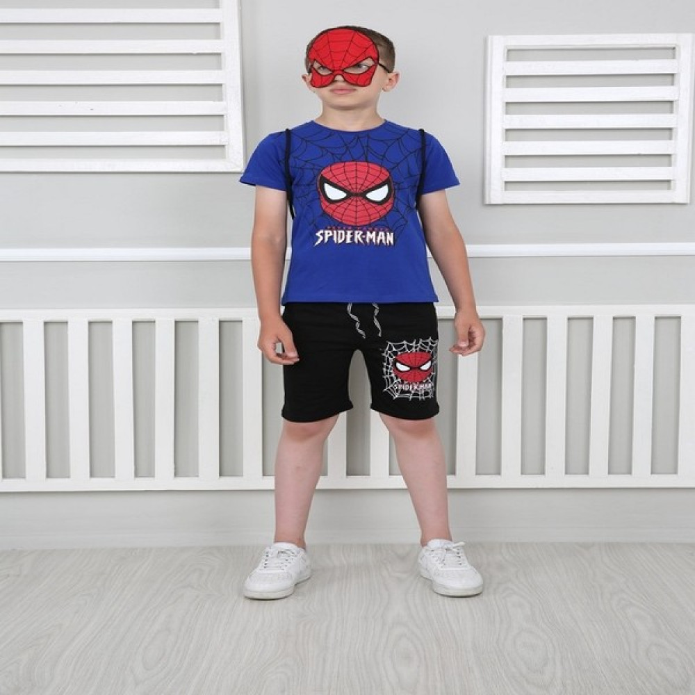 Bebekcee Erkek Çocuk Mavi Spiderman Çantalı Maskeli Dörtlü Takım Kız Çocuk Eşofman Fiyatı