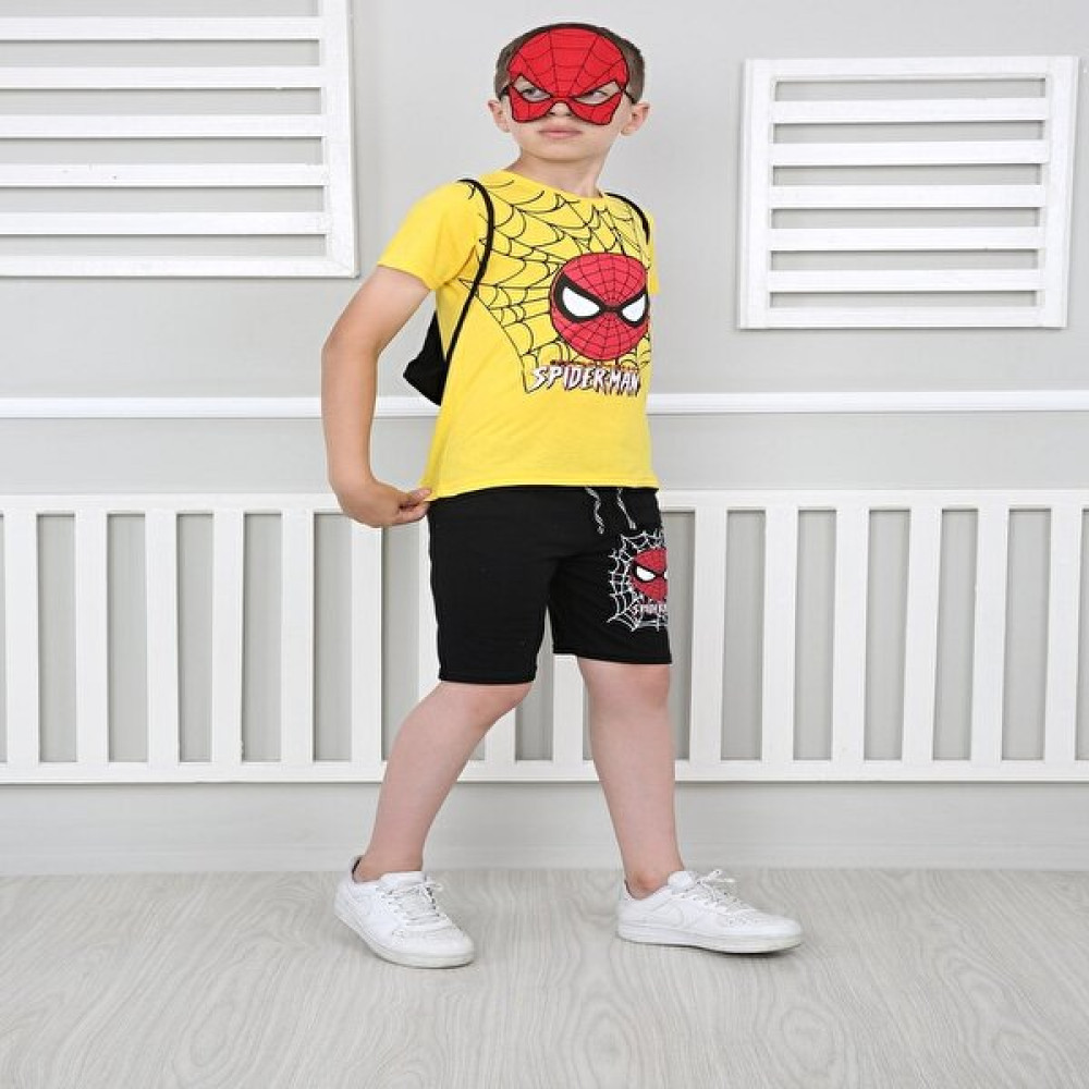 Bebekcee Erkek Çocuk Sarı Spiderman Çantalı Maskeli Dörtlü Takım Kız Çocuk Eşofman Fiyatı