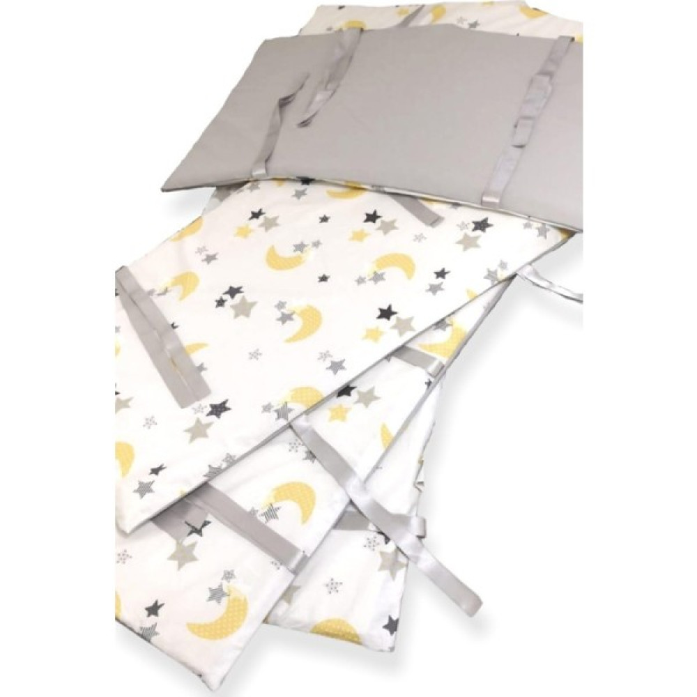 Bebek/çocuk Beşik Kenar Koruma Beşik Için (4 Parça) Sarı Grili - Renkli - 60 x 120 cm Bebek Uyku Seti Fiyatı