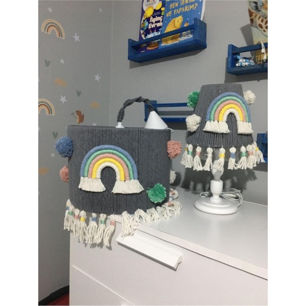 Bebek/çocuk Odası Makrome Özel Tasarım Avize Abajur(Ahşap Ayaktır) 2li Set Oto Boyaları Fiyatı