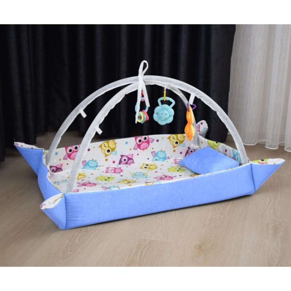 Bebekister 100% Lüks Pamuk Bebek Oyun Halısı ve Çocuk Alanı - 32,5 x 32,5 cm - Mavi Oyuncak Fiyatı