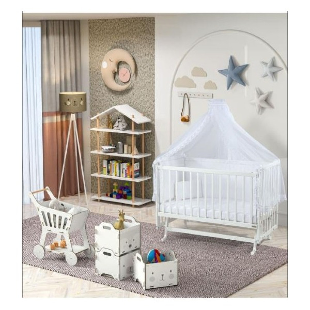 Bebekonfor Be-40 Elyaza(Karyola) Besik Beyaz (Fransız Dantel Uyku Set) Beşik Fiyatı