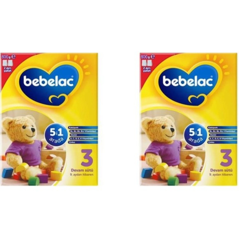 Bebelac 3 Bebek Devam Sütü 800 gr 2 Kutu - Hediyesiz Bebek Mamaları Fiyatı