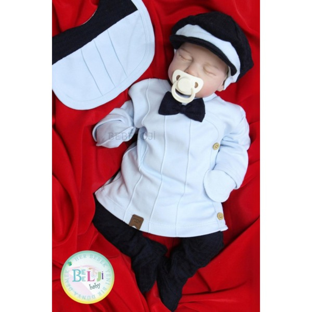 Bebeloji Baby Armin Şapkalı Erkek Bebek Hastane Çıkışı 5'li Set Yenidoğan Kıyafeti Bebek Hastane Çıkışı Fiyatı