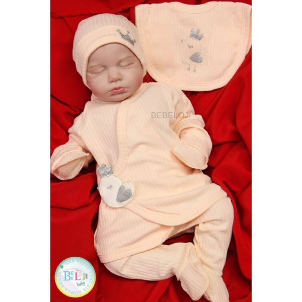 Bebeloji Baby Civciv Nakışlı Sade Kız Bebek Hastane Çıkışı 5'li Set Yenidoğan Kıyafeti Bebek Hastane Çıkışı Fiyatı