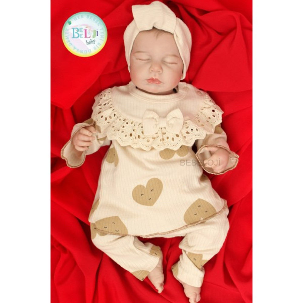 Bebeloji Baby Kalpli Kız Bebek 3'lü Takım Yenidoğan Kıyafeti Bebek Hastane Çıkışı Fiyatı