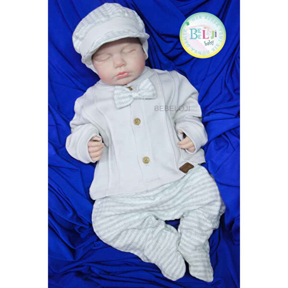 Bebeloji Baby Kasket Şapkalı Yenidoğan Erkek Bebek Tulum Şapka Set Yenidoğan Kıyafeti Bebek Hastane Çıkışı Fiyatı