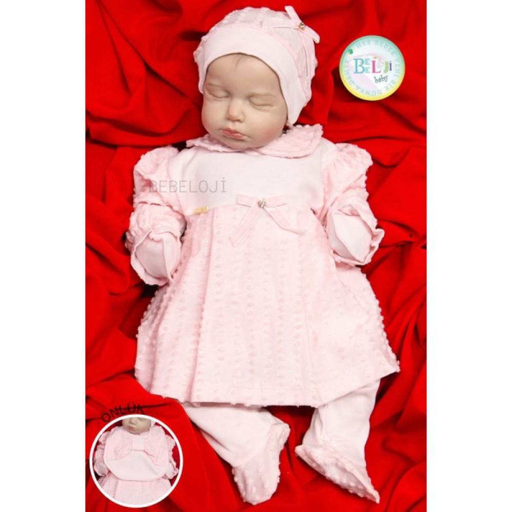 Bebeloji Baby Larissa Kız Bebek Hastane Çıkışı 5'li Set (Yenidoğan Kıyafeti Doğum Hediyesi) Bebek Hastane Çıkışı Fiyatı