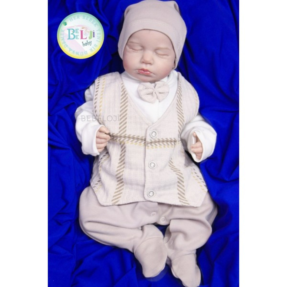 Bebeloji Baby Luka Erkek Bebek Tulum Şapka ( Yenidoğan Tulum Yenidoğan Kıyafeti Erkek Hastane Çıkışı ) Bebek Hastane Çıkışı Fiyatı