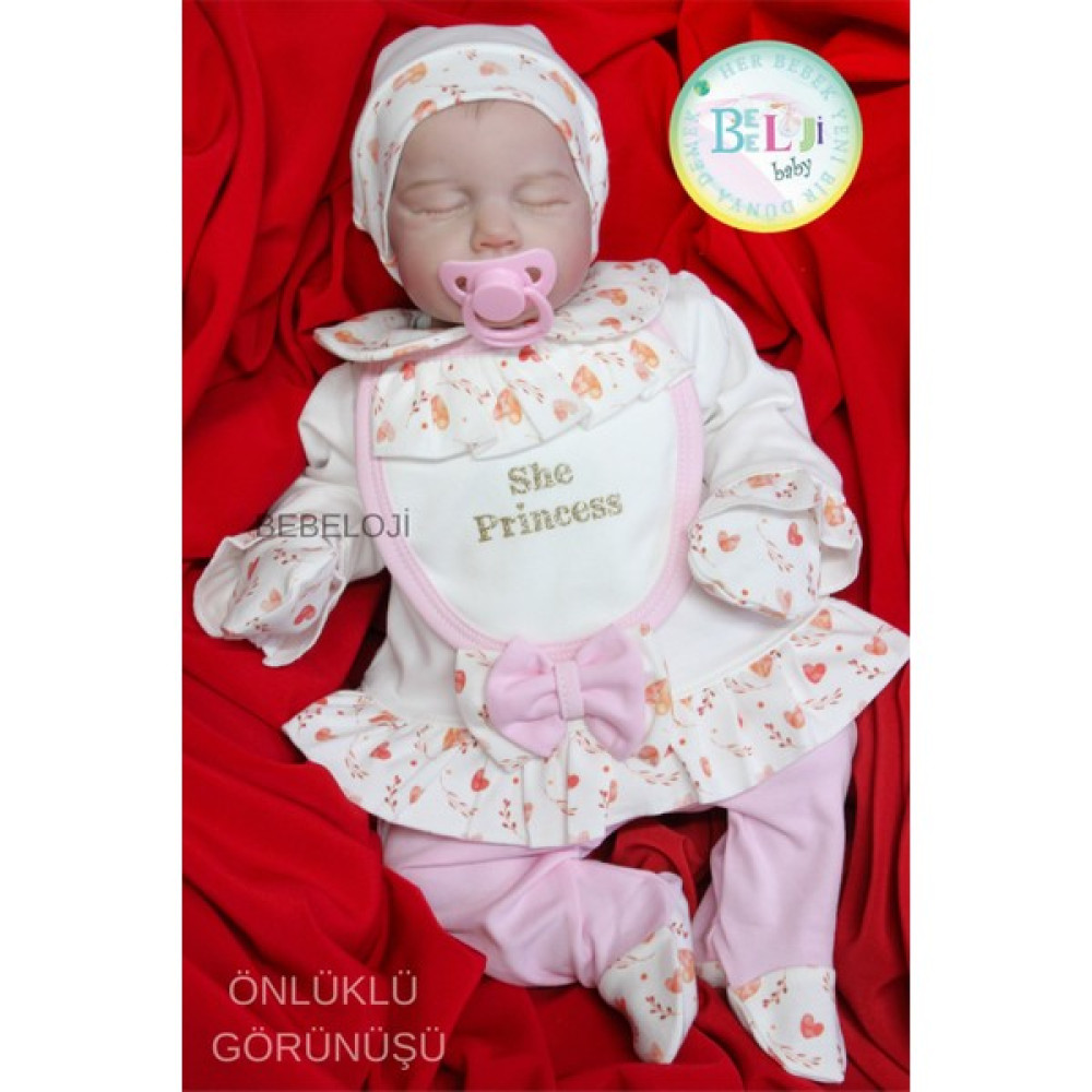 Bebeloji Baby She Princess Kız Bebek Hastane Çıkışı 5'li Set ( Hastane Cikisi Yenidoğan Kıyafeti) Bebek Hastane Çıkışı Fiyatı