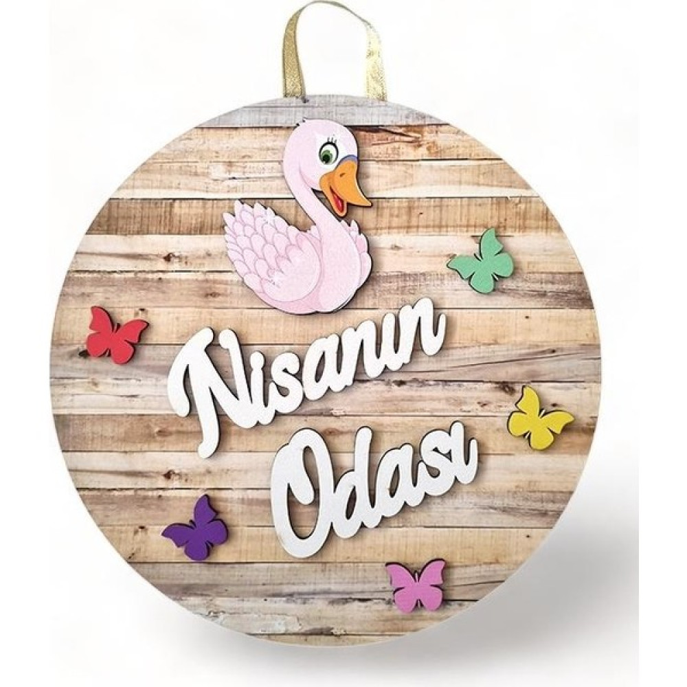 Bebeloya İsme Özel Çocuk ve Bebek Kapı Süsü Kızımın Odası Çocuk Hediyelik - Naturel - Büyük Bebek Kapı Süsü Fiyatı