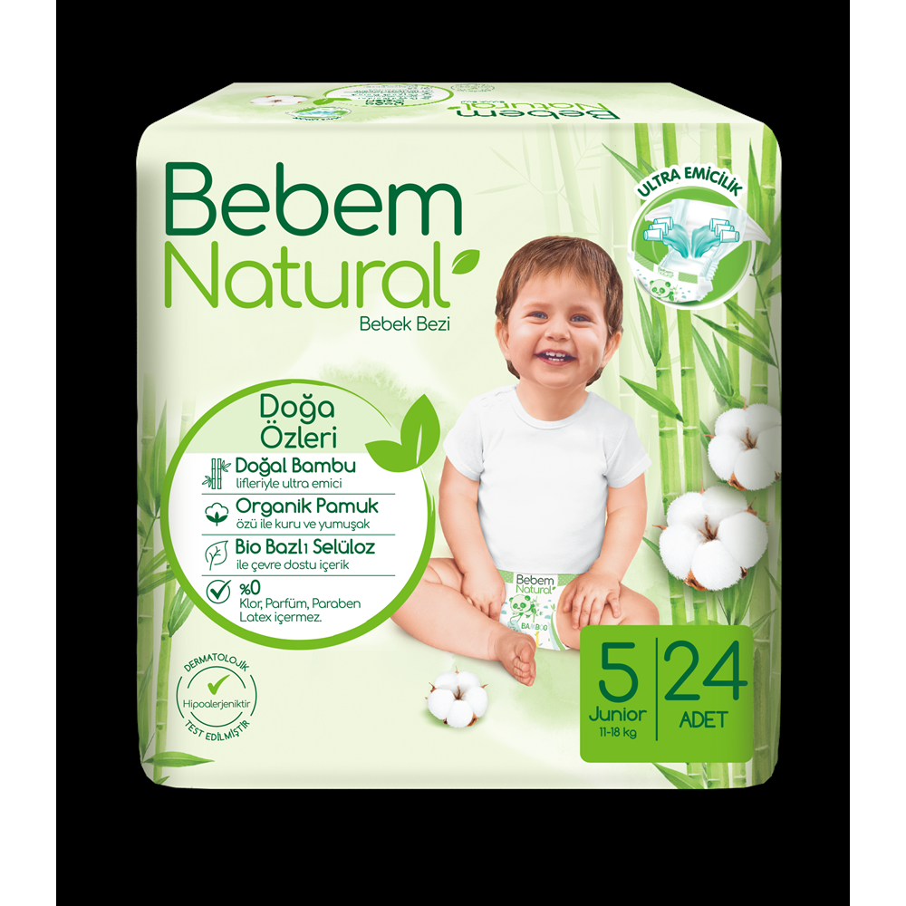 Bebem Natural Jumbo 5 Junior 24'lü Bebek Bezi Fiyatı
