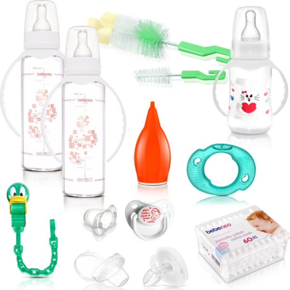 Bebeneo Emzik Biberon Seti - Yenidoğan Bebek Hediye Seti - 240 ml - Mavi Biberon Fiyatı