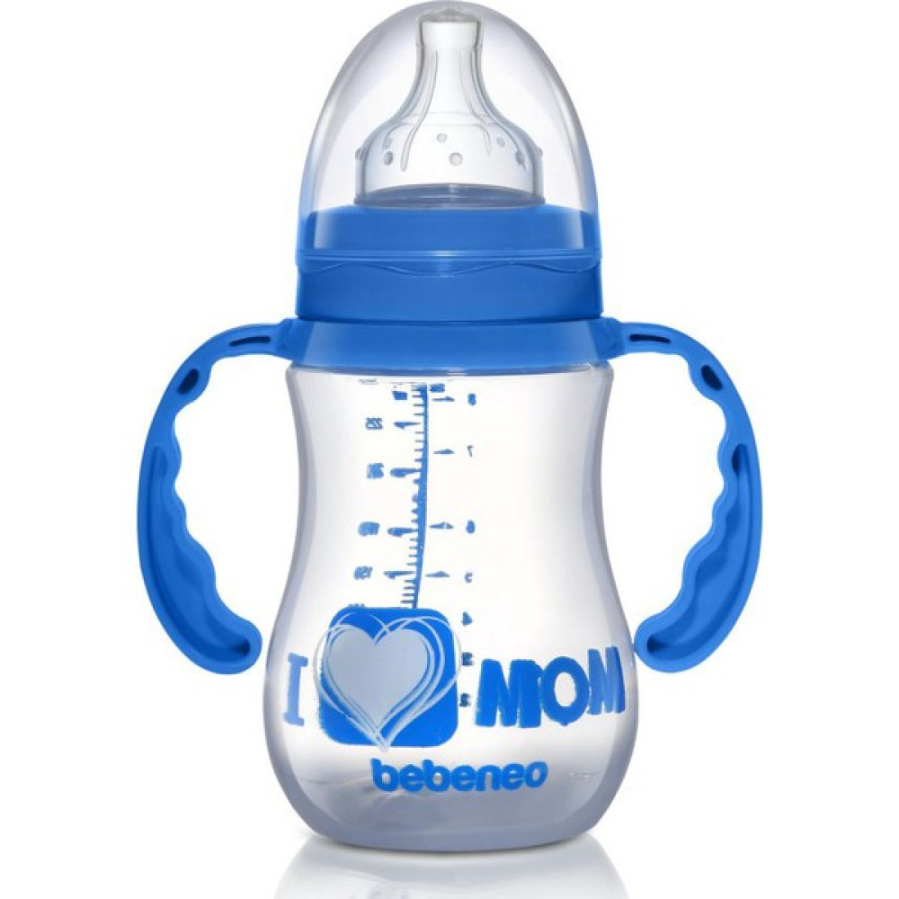 Bebeneo Geniş Ağızlı Kulplu Pp Biberon 250 ml - Mavi Biberon Fiyatı