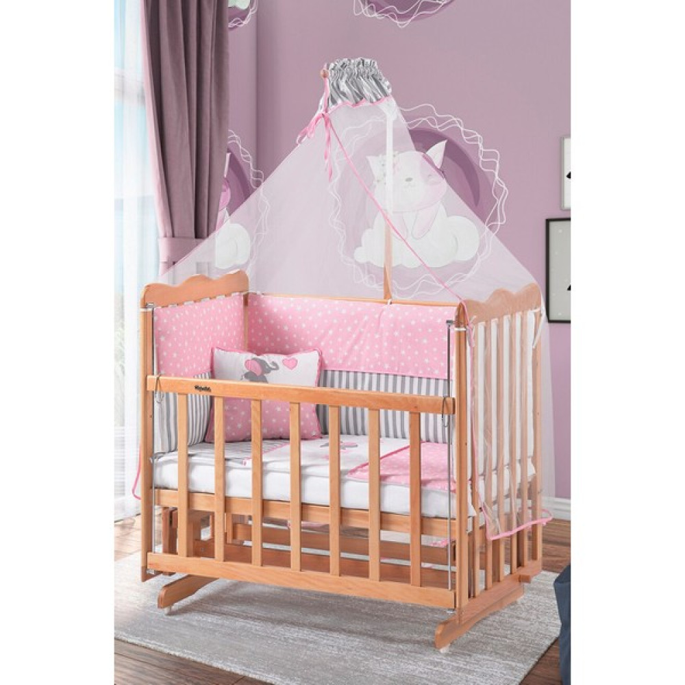 Bebeşik Natürel Anne Yanı Beşik Karyola 60X100 - 60x100cm - Pembe Beşik Fiyatı