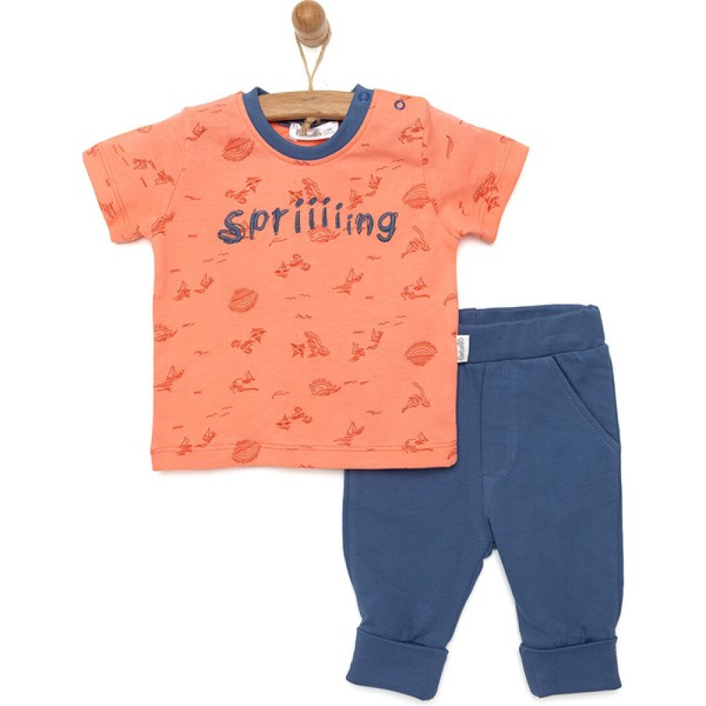 Bebetto Yenidoğan Spring Tshirt-Patiksiz Alt 2li Takım Erkek Bebek Bebek Eşofman Fiyatı