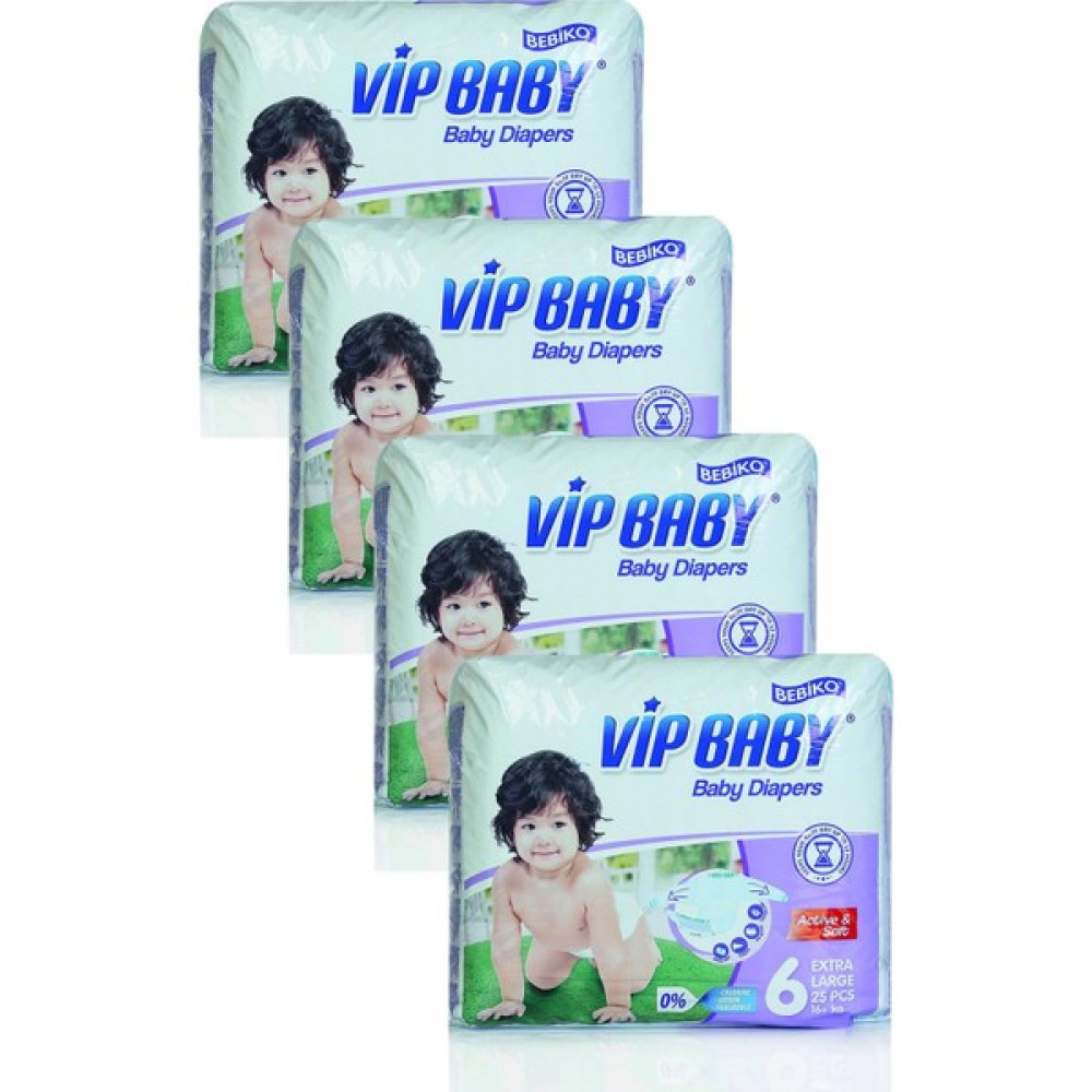 Bebiko Vip Baby Aylık Paket 6 Extra Large 25 Adet 4'lü Set Bebek Bezi - 6 Beden 40 Adet Bebek Bezi Fiyatı