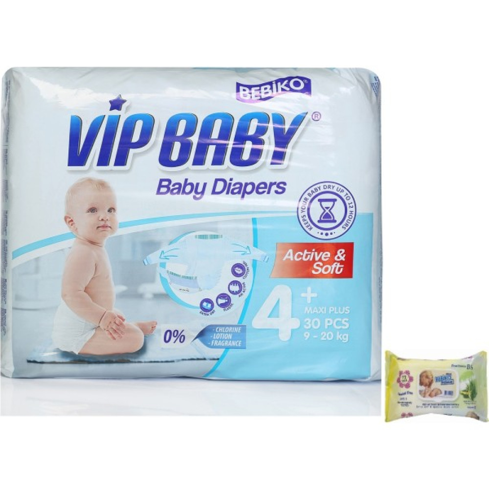 Bebiko Vip Baby Bebek Bezi Active & Soft Maxi Plus 4 Beden 30 Adet Oto Boyaları Fiyatı
