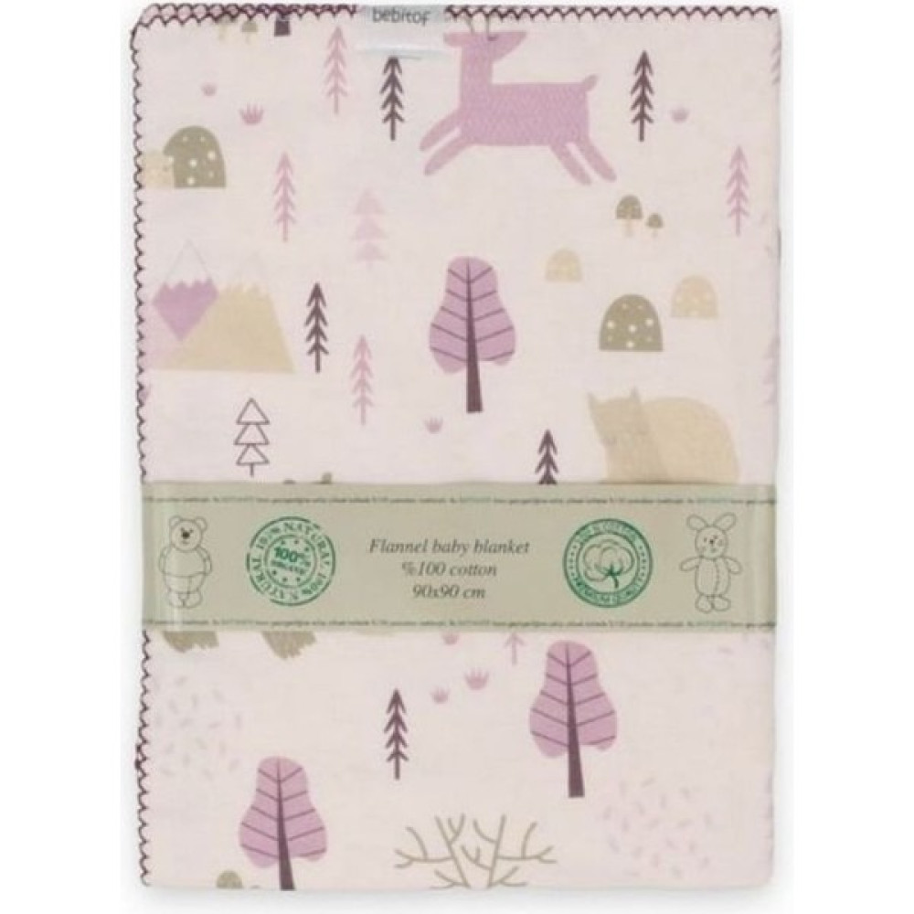 Bebitof Penye 90X90 Pamuk Battaniye Bebek - Pembe - 90 x 90 cm Battaniye Fiyatı
