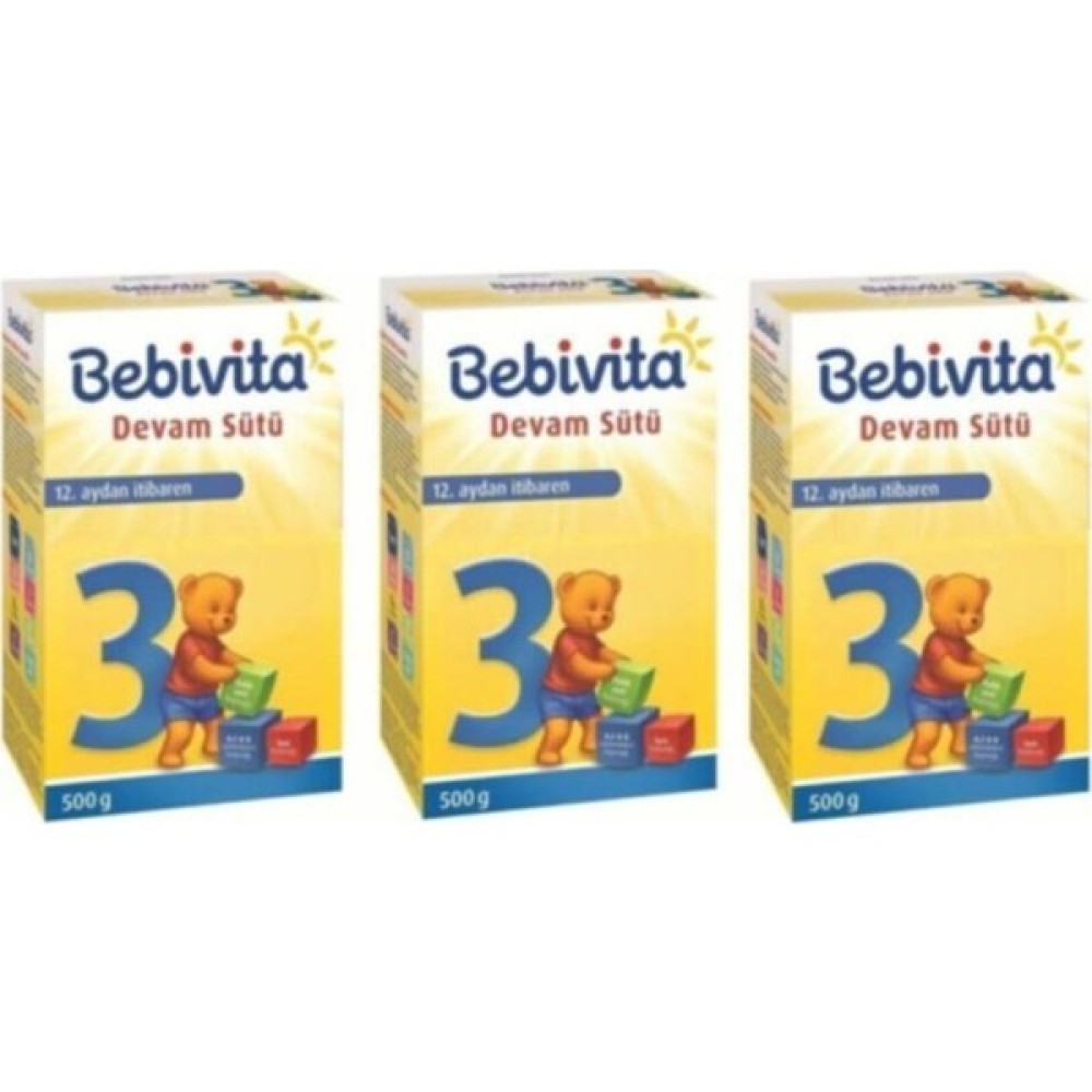 Bebivita 3 Numara Devam Sütü 500 gr - 3 Adet Bebek Mamaları Fiyatı