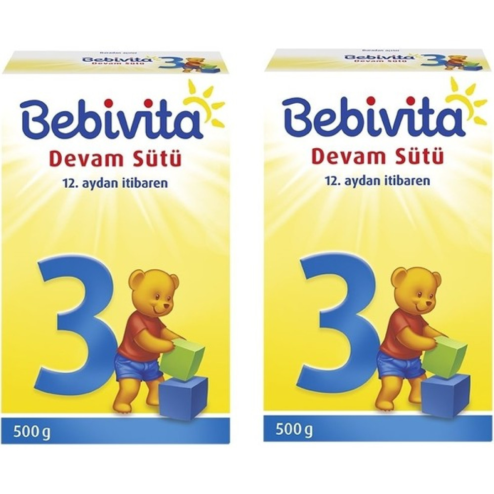 Bebivita Devam Sütü 500GR No:3 (12. Aydan Itibaren) (2 Li Set) - Hediyesiz Bebek Mamaları Fiyatı