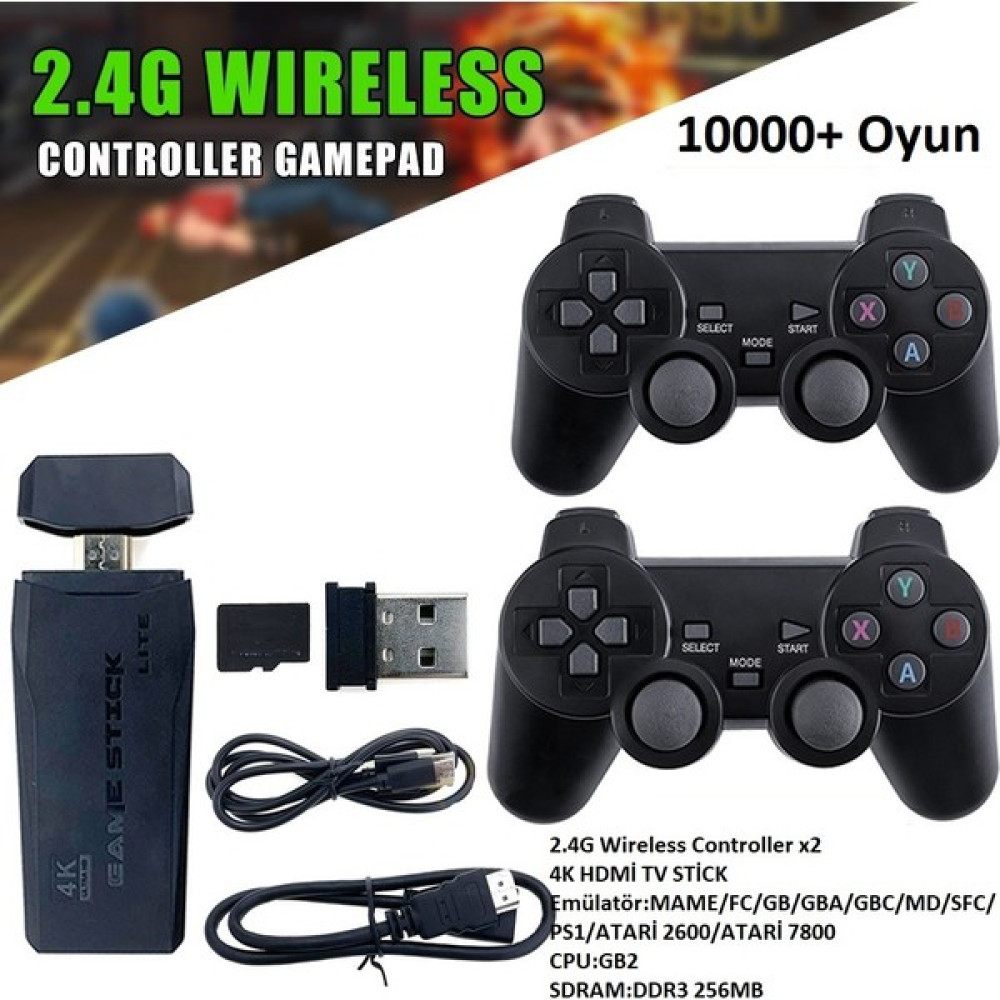 Beboncool 2.4g 10000+ Oyunlu Çift Kablosuz Kol Hdmi 4K Ultra Hd Game Tv Stick - Siyah Oyun Konsolları Fiyatı