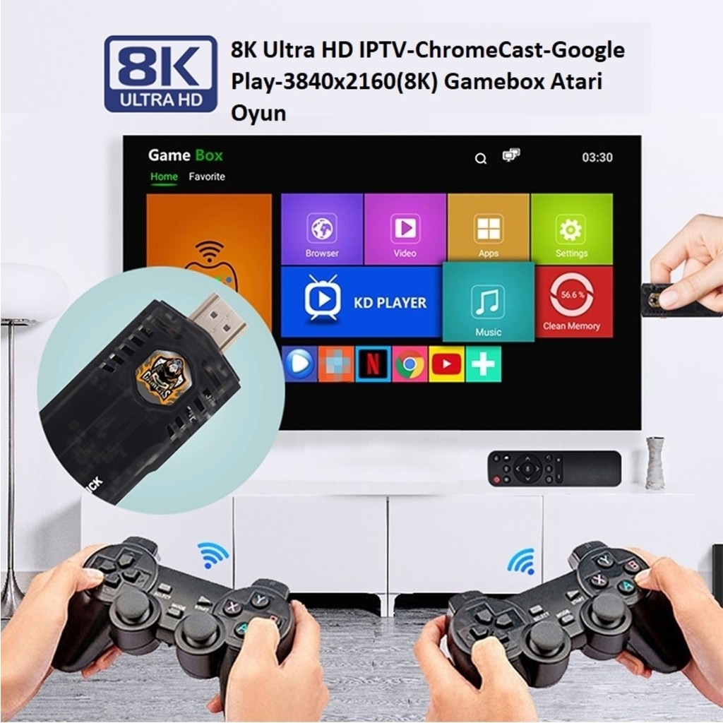 Beboncool Dört Çekirdek Atari Gamebox Oyun Google Play Chromecast Android Tv Iptv - Siyah Televizyonlar Fiyatı