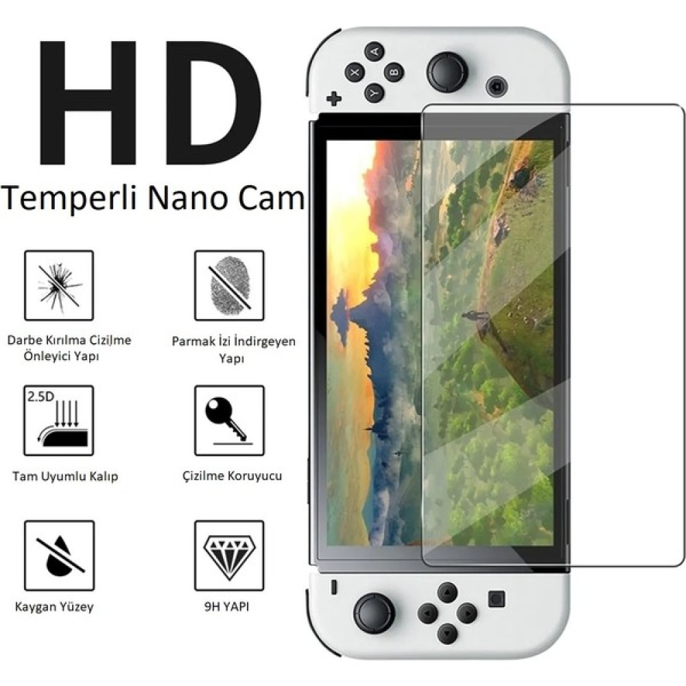 Beboncool Nintendo Switch OLED Ekran Koruyucu 9h Nano Temperli Cam - Şeffaf Nintendo Oyunları Fiyatı
