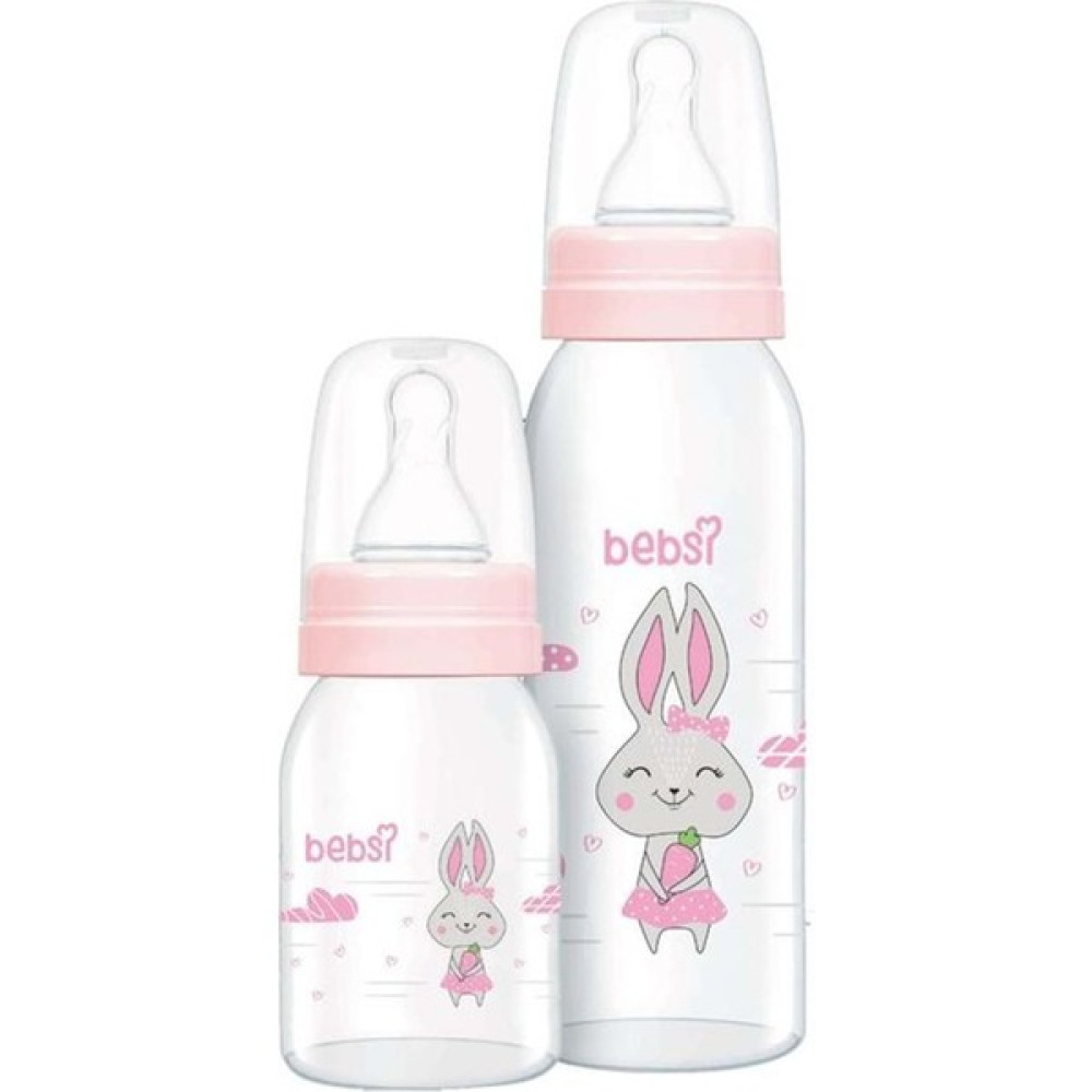 Bebsi Cam Biberon Seti (250ML+125ML) - Pembe - 250 ml Biberon Fiyatı